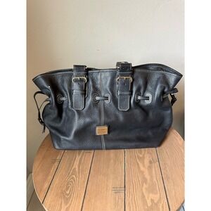 Dooney & Bourke Chiara Black Pebble Leather Tassel Women Shoulder Bag Purse